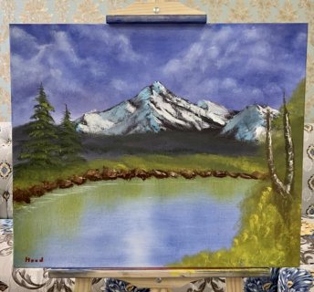 لوحة للطبيعة بالالوان الزيتية / “landscape oil painting 20”x24 1