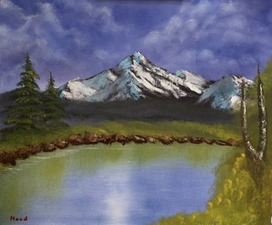 لوحة للطبيعة بالالوان الزيتية / “landscape oil painting 20”x24 2