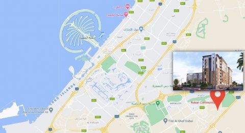 استديو في #دبي ذو إطلالة على الفلل ب قسط شهري 3100 درهم، في مجمع فلل متكامل 6