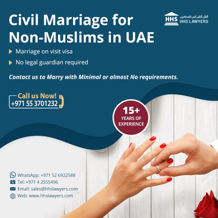  إتمام إجراءات الزواج المدني لغير المسلمين في محاكم أبو ظبي