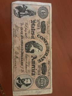 100 دولار امريكي ورقية قديمة منذ عام 1864