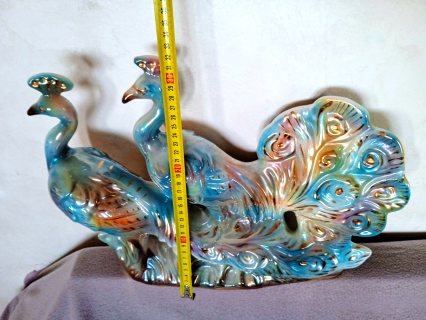 تحفة فنية  إيطالية أصلية من السيراميك  الحر مطلية بماء الذهب. 3