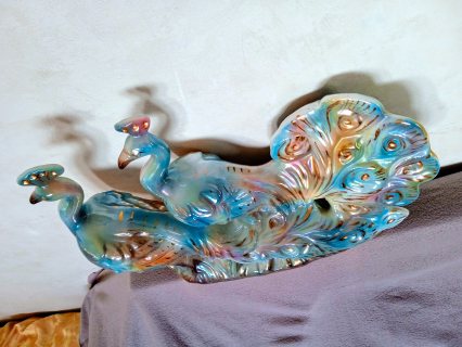 تحفة فنية  إيطالية أصلية من السيراميك  الحر مطلية بماء الذهب. 5