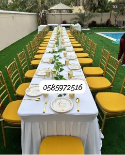 Comfortable chairs rentals, VIP chairs, decorated tables for rent in D