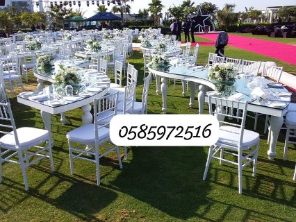 VIP Wooden Glass Tables And Chairs Rentals In Dubai. 3