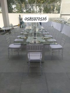 VIP Wooden Glass Tables And Chairs Rentals In Abu Dhabi 