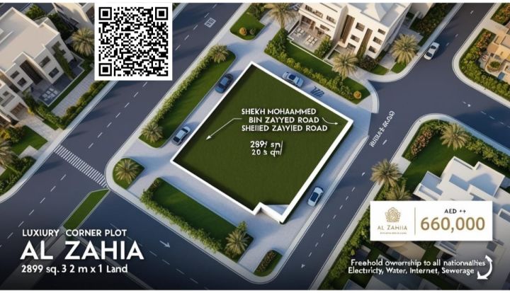 ???? For Sale | Luxury Corner Residential Plot in Al Zahia ✨ Golden 2