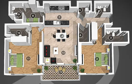 2 Bedrooms Apartment in Crest Grande 3