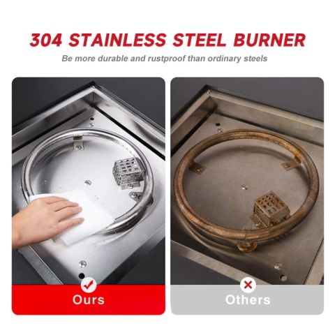 Round Fire Pit with Glass Wind Guard gas firepit patio heater  3