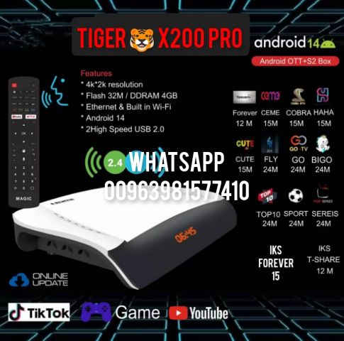 Tiger X200 Pro 4k Android 14 forever  2
