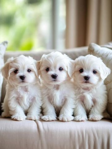 Cream White Maltese puppies available