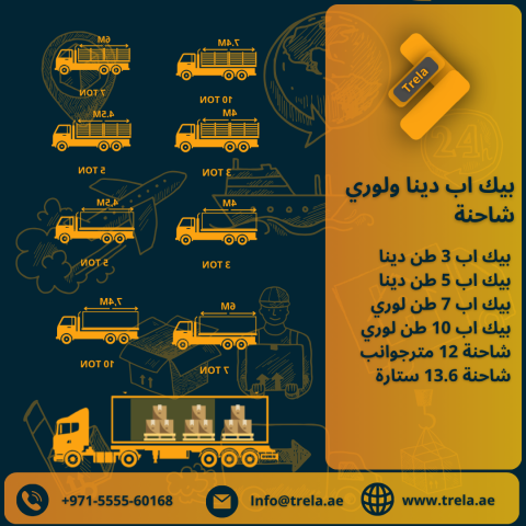 شاحنات برادات سطحات ولوبد للشحن من الإمارات إلى كافة دول الخليج