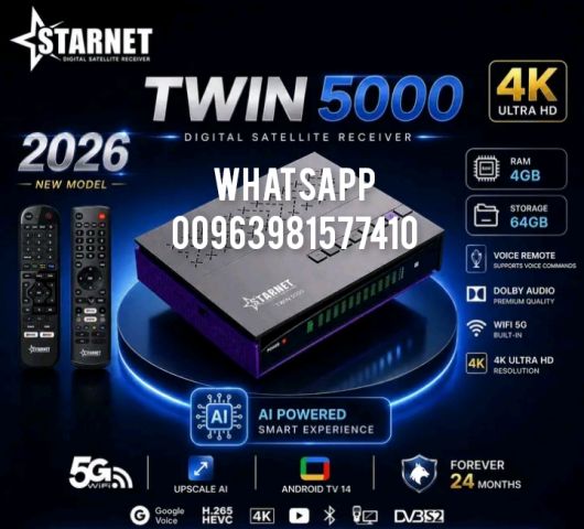 STARNET 5000 TWIN AI 8K ANDROID FOREVER SATELLITE RECEIVER  3