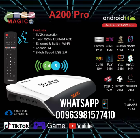 MAGIC -A200 PRO 4K ANDROID OS 14 SATELLITE RECEIVER  2