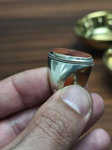 خاتم عقيق يمني طبيعي فاخر – فضة 925 بتصميم مميز 10