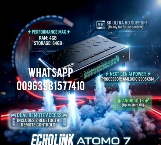 ECHOLINK ATOMO 7 CPU Amlogic S905X5M ANDROID OS 16 SERVER CS AGEN 3