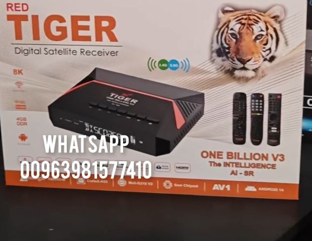 TIGER ONE BILLION V3 AI-SR 8K ANDROID OS 14 SATELLITE RECEIVER 
