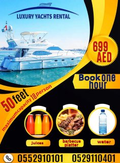 Book Yacht get free Barbecue plate, juices and water